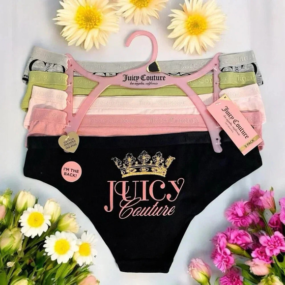 Juicy Couture Cotton Brief 5 Piece Underwear Panty Set NWT size Medium - Picture 7 of 7